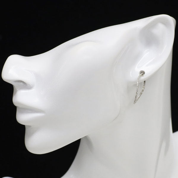 K18WG ダイヤモンド ピアス 0.50ct フープ
