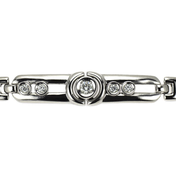 Pt850 ダイヤモンド ブレスレット 0.20ct 喜平6面W