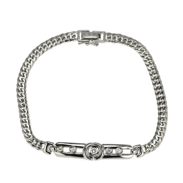 Pt850 ダイヤモンド ブレスレット 0.20ct 喜平6面W