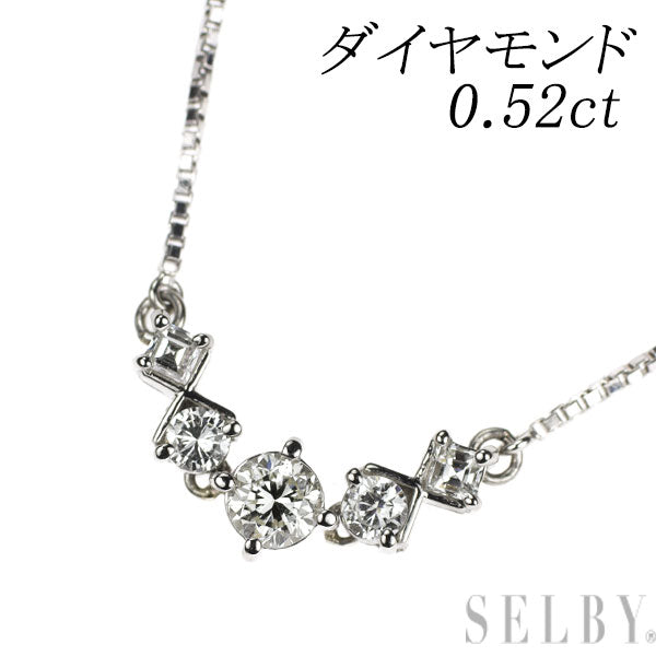 Pt900/ Pt850 ダイヤモンド ペンダントネックレス 0.52ct