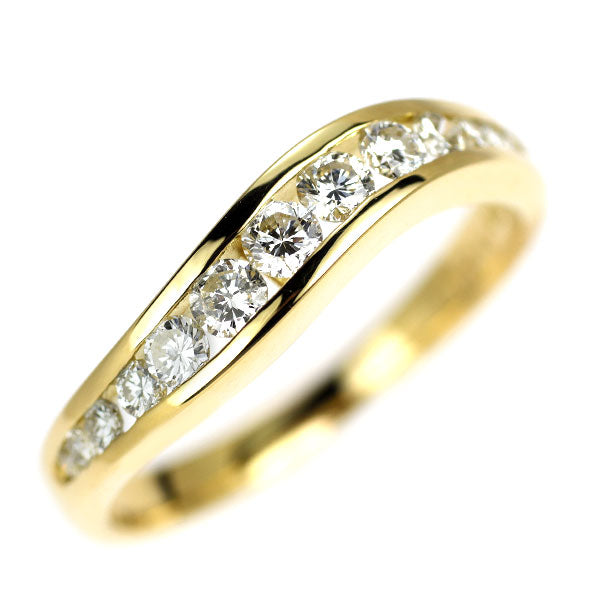 K18YG ダイヤモンド リング 0.34ct ハーフエタニティ