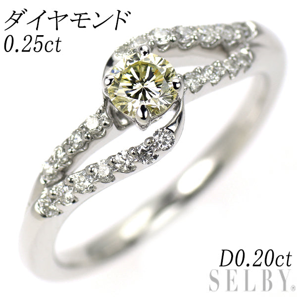 K18WG ダイヤモンド リング 0.25ct D0.20ct
