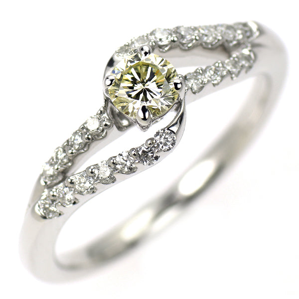 K18WG ダイヤモンド リング 0.25ct D0.20ct