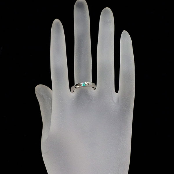 Pt900 パライバトルマリン ダイヤモンド リング 0.10ct D0.02ct