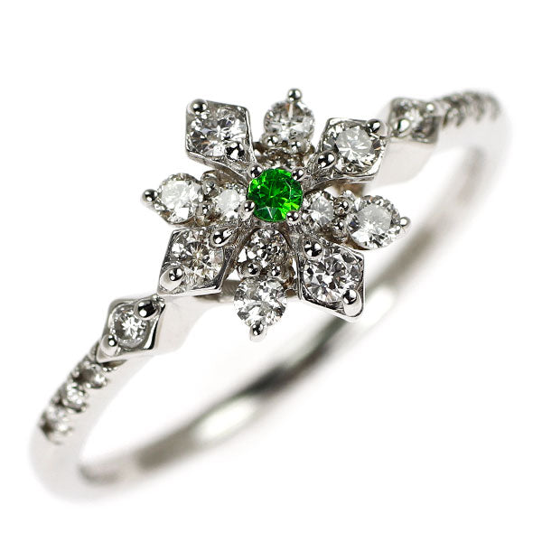 希少 Pt900 デマントイドガーネット ダイヤモンド リング 0.02ct D0.28ct