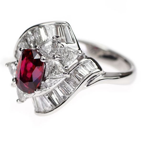 Pt900 ルビー ダイヤモンド リング 1.062ct D1.65ct