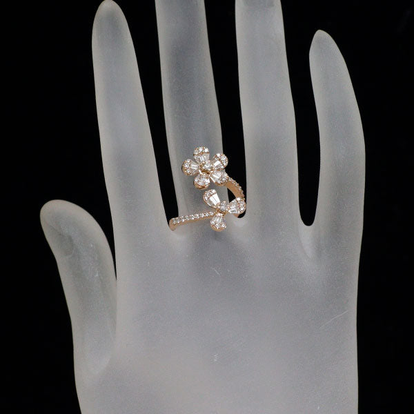 K18PG ダイヤモンド リング 1.01ct フラワー