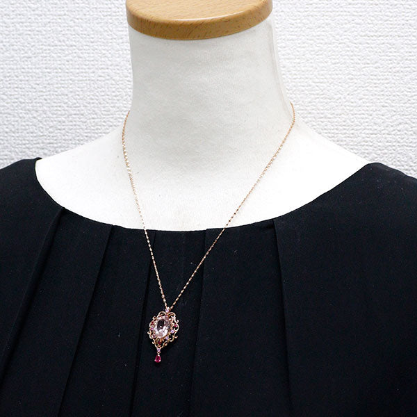 K18PG モルガナイト ルビー ピンクサファイア ダイヤモンド ペンダント  