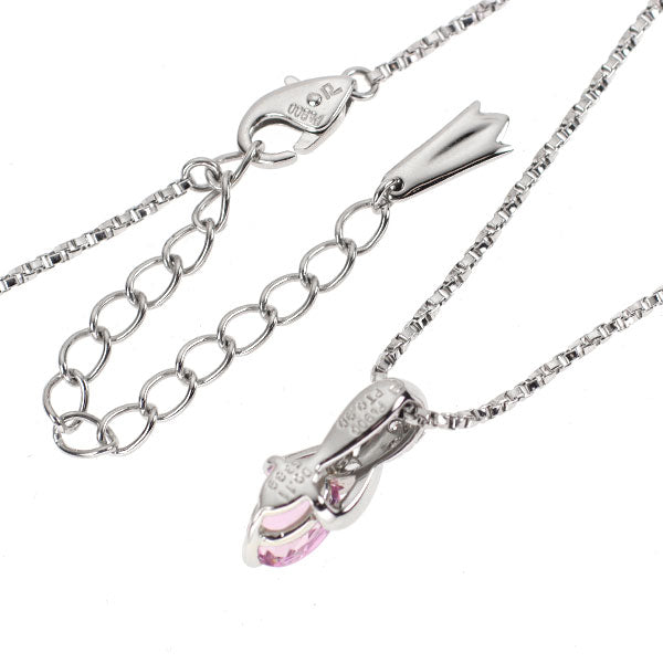 ポーラ Pt900 ピンクインペリアルトパーズ ダイヤモンド ペンダントネックレス 0.90ct 0.11ct