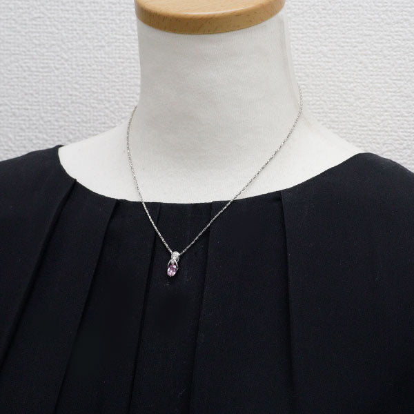 ポーラ Pt900 ピンクインペリアルトパーズ ダイヤモンド ペンダントネックレス 0.90ct 0.11ct