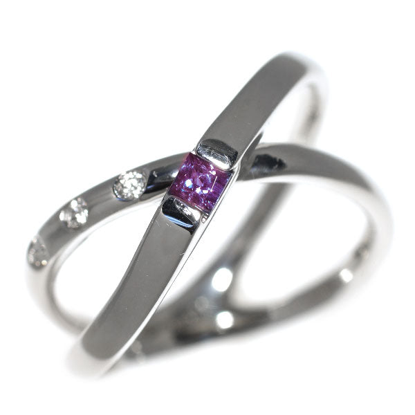 希少 Pt900 アレキサンドライト ダイヤモンド リング 0.10ct D0.04ct
