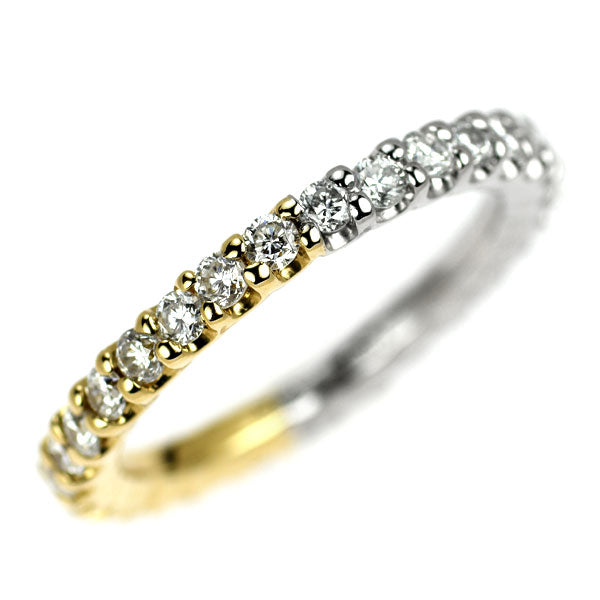 K18YG/Pt900 ダイヤモンド リング 1.00ct フルエタニティ