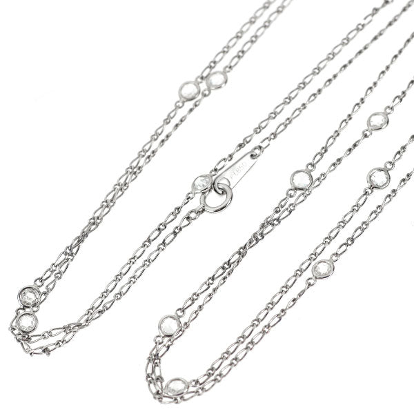 Pt850 ローズカットダイヤモンド ロング ネックレス 1.93ct ステーション 121cm