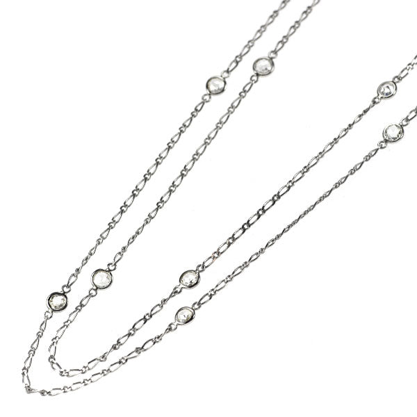 Pt850 ローズカットダイヤモンド ロング ネックレス 1.93ct ステーション 121cm