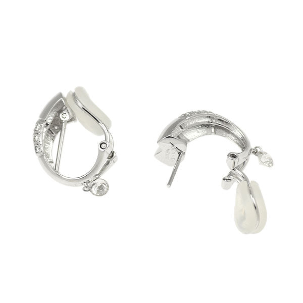 K18WG ダイヤモンド ピアス 兼イヤリング 0.30ct D0.20ct フープ