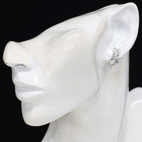 K18WG ダイヤモンド ピアス 兼イヤリング 0.30ct D0.20ct フープ