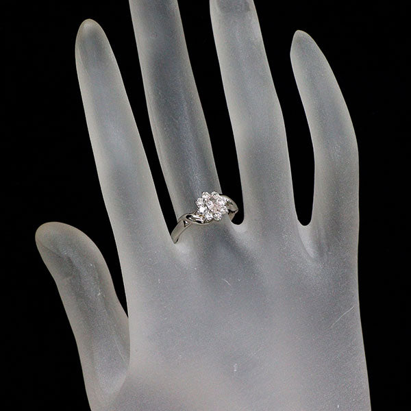 Pt900 天然ピンク ダイヤモンド リング 0.268ct LOP VS2 D0.38ct フラワー
