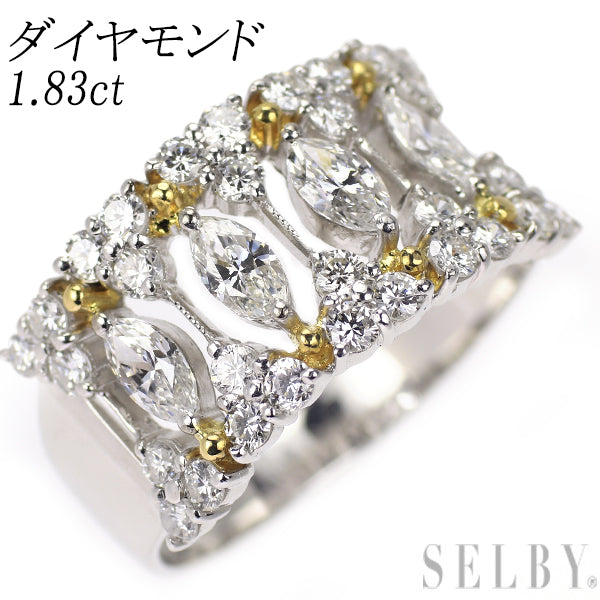 K18YG/WG ダイヤモンド リング 1.83ct