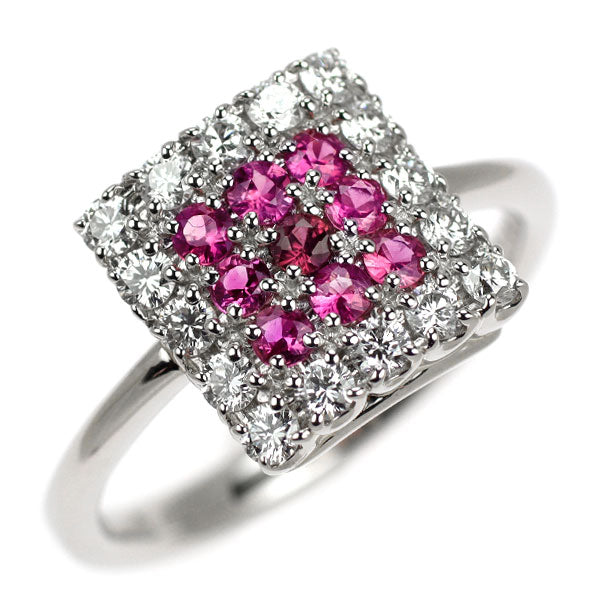GINZA TANAKA/田中貴金属 Pt900 ピンク サファイア ダイヤモンド リング 0.40ct 0.47ct