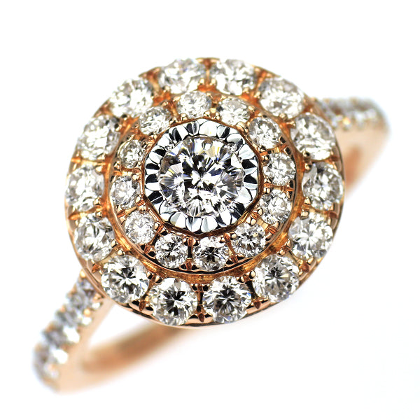 K18WG/PG さくらカット ダイヤモンド リング 0.168ct D1.00ct