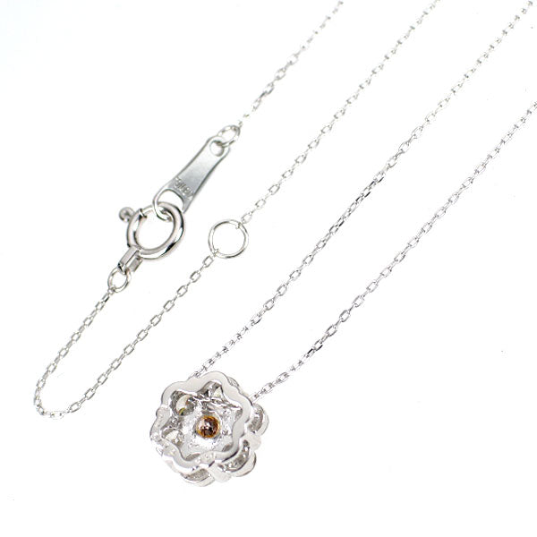 希少 Pt900/ K18WG 天然ピンク ダイヤモンド ペンダントネックレス 0.132ct D0.46ct