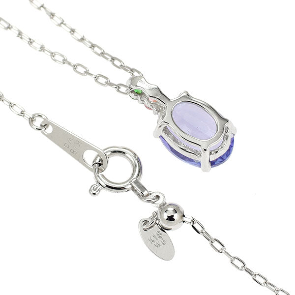 K18WG タンザナイト グリーンガーネット スピネル ペンダントネックレス 1.00ct S0.02ct
