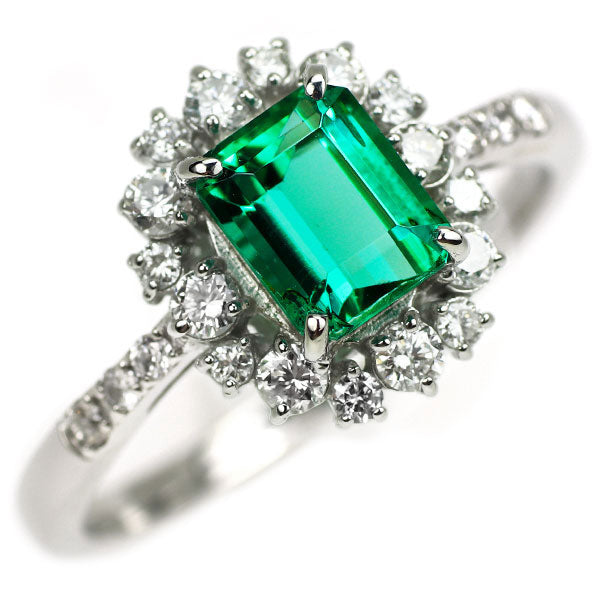 Pt950 エメラルド ダイヤモンド リング 0.80ct D0.34ct