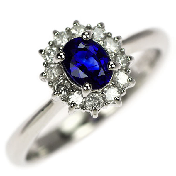 Pt900 サファイア ダイヤモンド リング 0.47ct 0.20ct