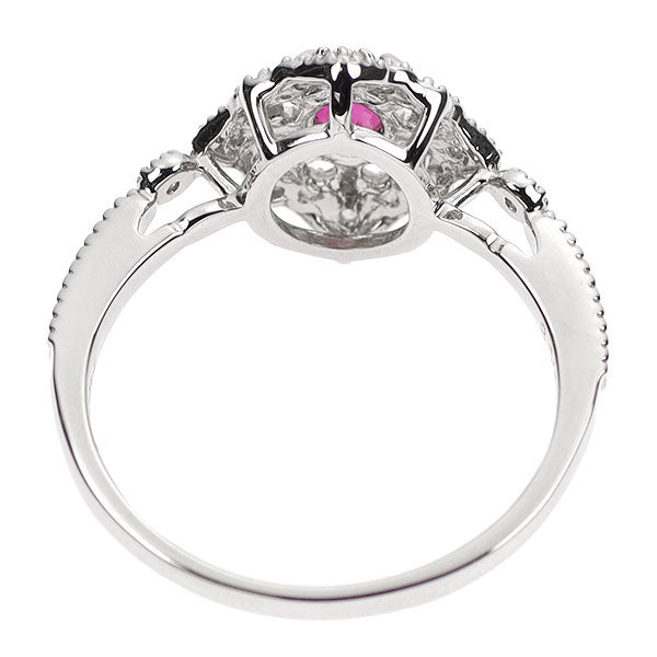 Pt900 通常加熱 ルビー ダイヤモンド リング 0.39ct D0.08ct