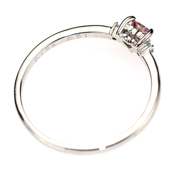 新品 Pt900 ハートシェイプ  パパラチアサファイア パライバトルマリン リング 0.165ct PT0.01ct 【エスコレ】