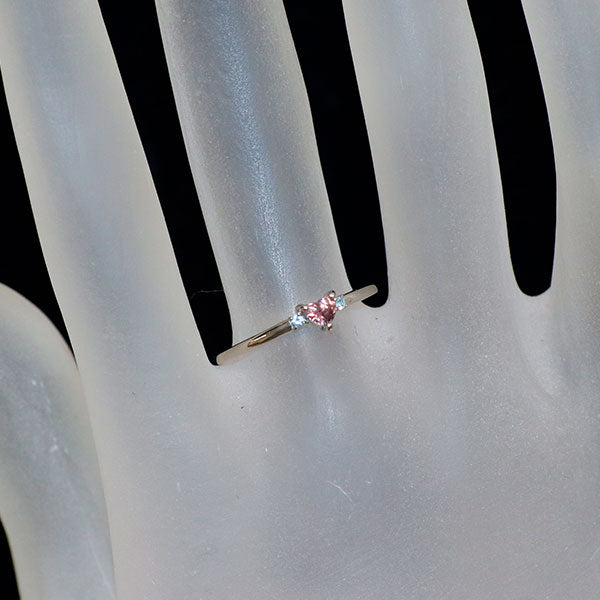 PT900 パライバトルマリン&パパラチアサファイヤ　リング 新品 Pt900 ハートシェイプ パパラチアサファイア パライバトルマリン