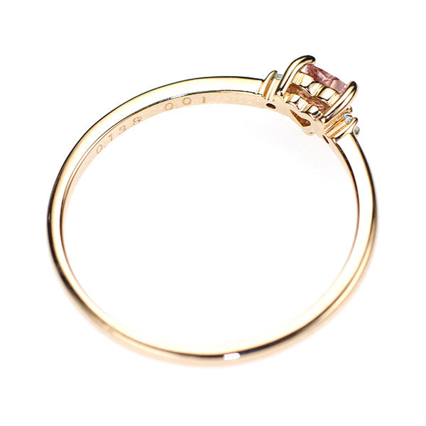 新品 K18PG ハートシェイプ  パパラチアサファイア パライバトルマリン リング 0.138ct D0.01ct 【エスコレ】