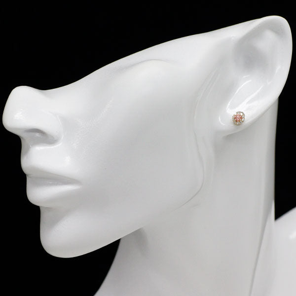 新品 K18YG ロードクロサイト ダイヤモンド ピアス 0.26ct D0.18ct 【エスコレ】