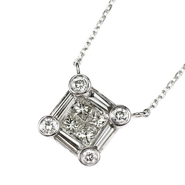 Pt900/Pt850 ダイヤモンド ペンダントネックレス 1.00ct ミステリーセッティング