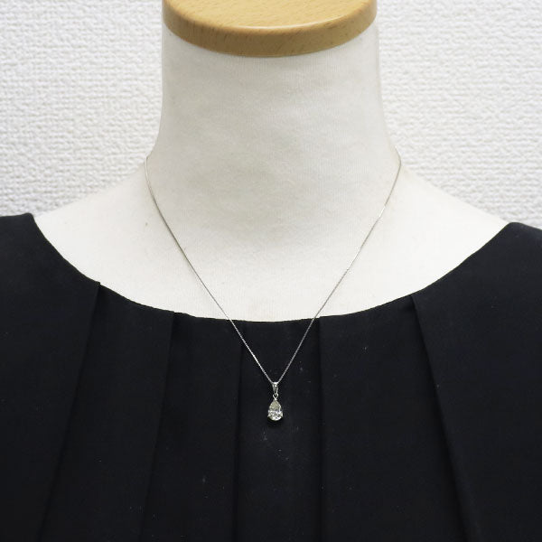 Pt900/Pt850 ペアシェイプカット ダイヤモンド ペンダントネックレス 1.051ct M SI2