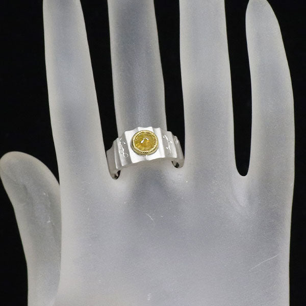 K18YG/WG 天然イエローダイヤモンド ダイヤモンド リング 1.150ct D0.02ct
