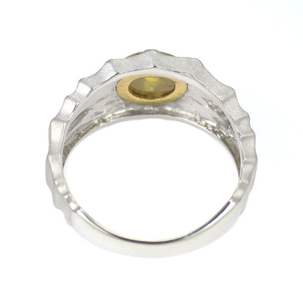 K18YG/WG 天然イエローダイヤモンド ダイヤモンド リング 1.150ct D0.02ct