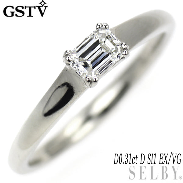 GSTV  Pt950コロンビア産エメラルドダイヤリング コロンビア産エメラルド ダイヤモンドリング EM 0.39ct F-1 D 0.41ct