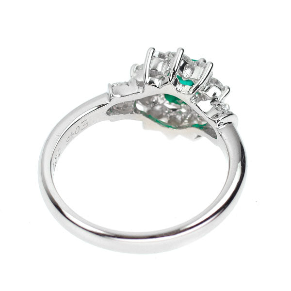 Pt900 エメラルド ダイヤモンド リング 0.45ct 0.52ct — セルビー