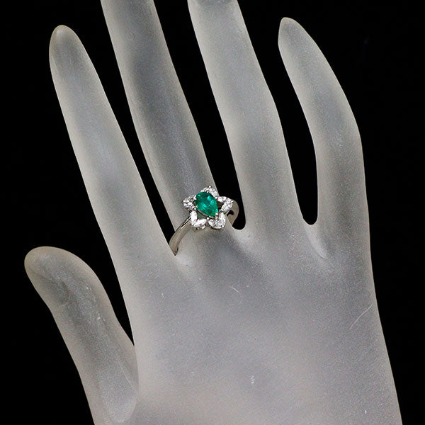 エメラルド0.86ctPTリング Pt900 エメラルド ダイヤモンド リング 0.69ct D0.40ct