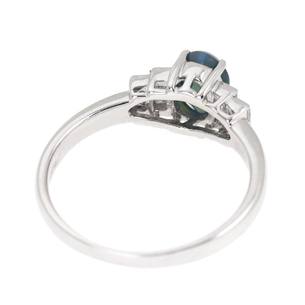 希少 Pt900 アレキサンドライトキャッツアイ ダイヤモンド リング 1.143ct D0.33ct