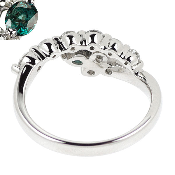 希少 Pt900 アレキサンドライト ダイヤモンド リング 0.19ct D0.631ct