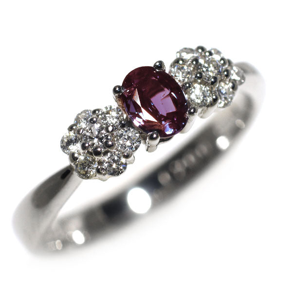 希少 Pt900 ブラジル産 アレキサンドライト ダイヤモンド リング 0.24ct 0.20ct