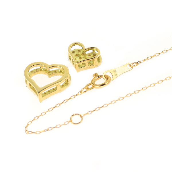 K18YG ダイヤモンド ペンダントネックレス 0.32ct ハート 3Way