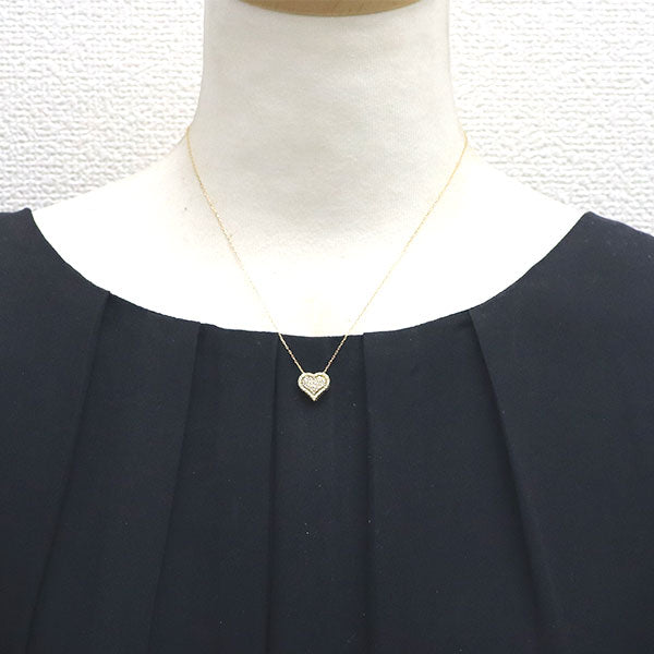 K18YG ダイヤモンド ペンダントネックレス 0.32ct ハート 3Way