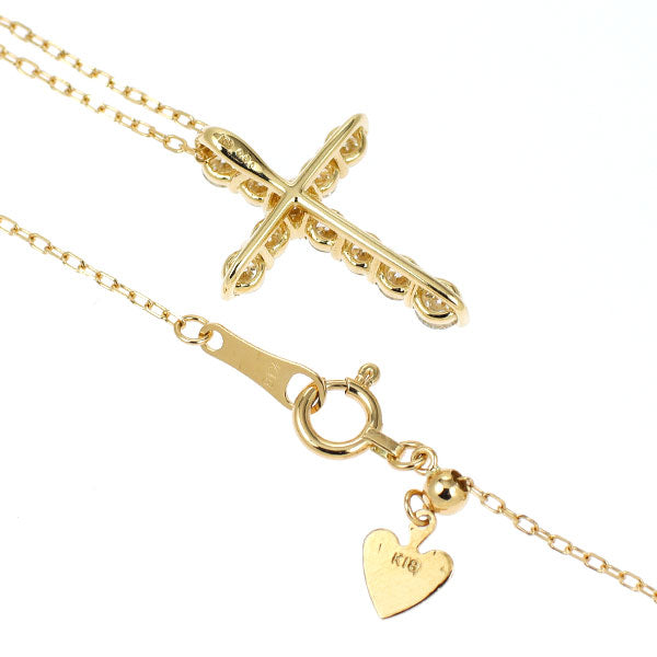K18YG ダイヤモンド ペンダントネックレス 0.50ct クロス