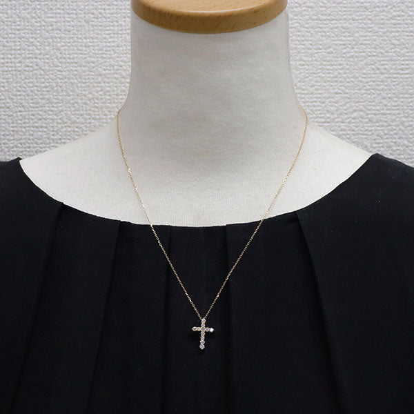 K18YG ダイヤモンド ペンダントネックレス 0.50ct クロス