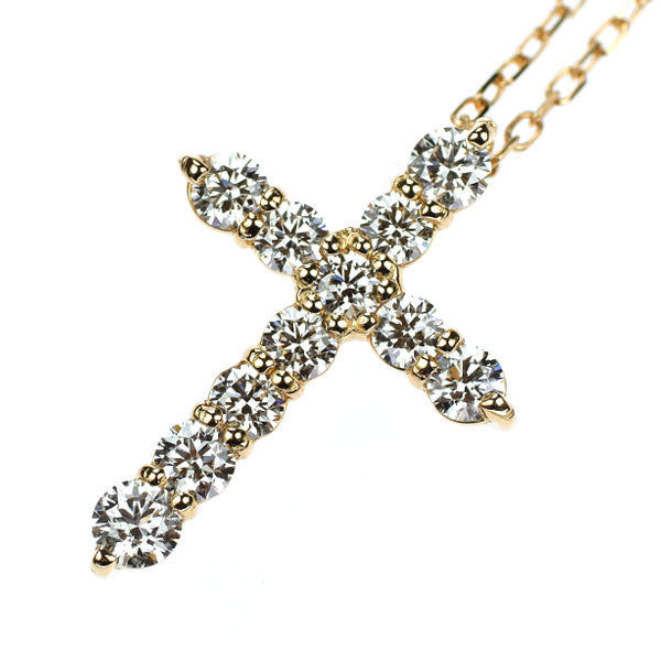 K18YG ダイヤモンド ペンダントネックレス 0.50ct クロス