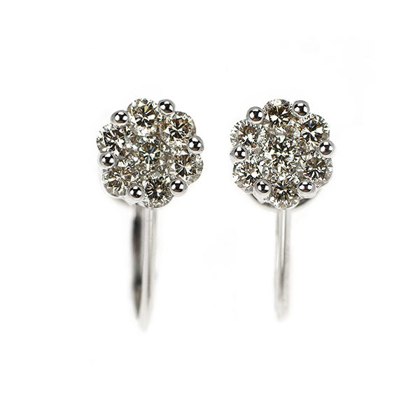 K14WGダイヤ イヤリング K14WG ダイヤモンド イヤリング 0.40ct  