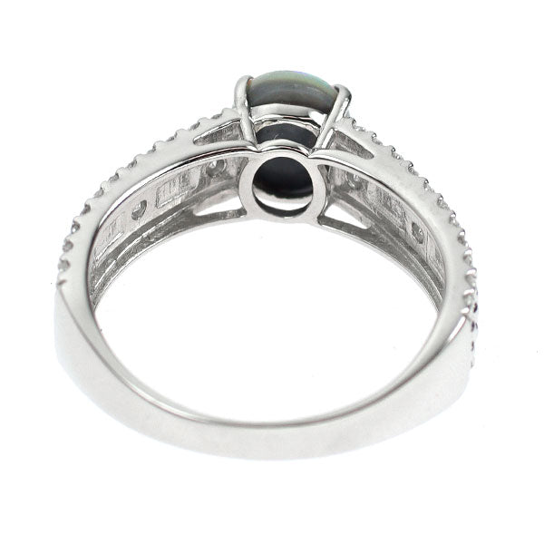 新品 Pt950 オーストラリア産ブラック オパール ダイヤモンド リング 0.750ct D0.29ct 【エスコレ】